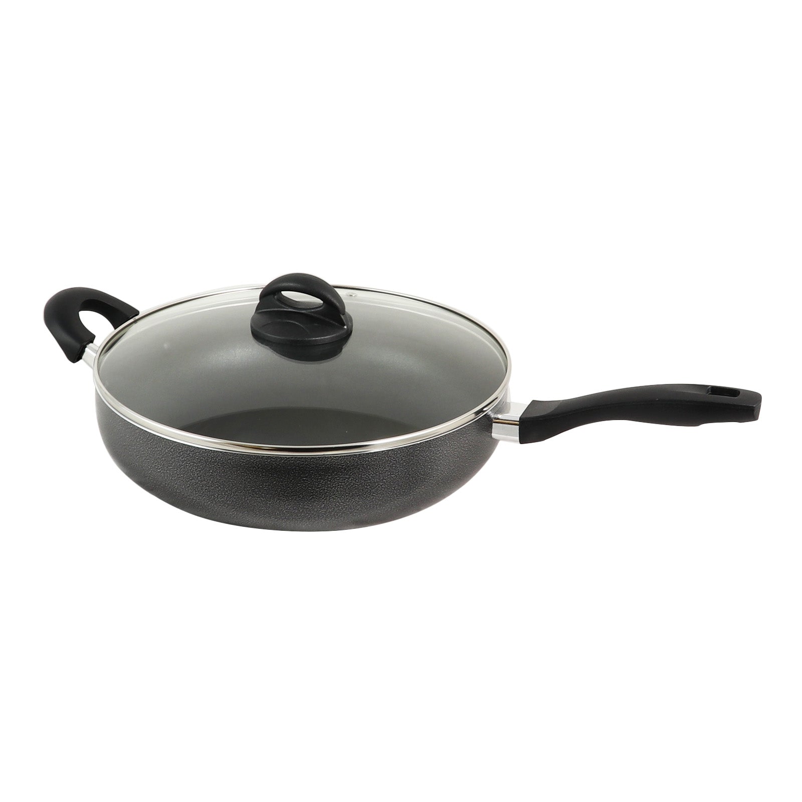 Oster Clairborne 12" Aluminum Saute Pan w Lid in Charcoal Grey