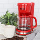 Better Chef Red 12 Cup 900W Coffee Maker w Glass Pot Keep Warm & Cord Storage