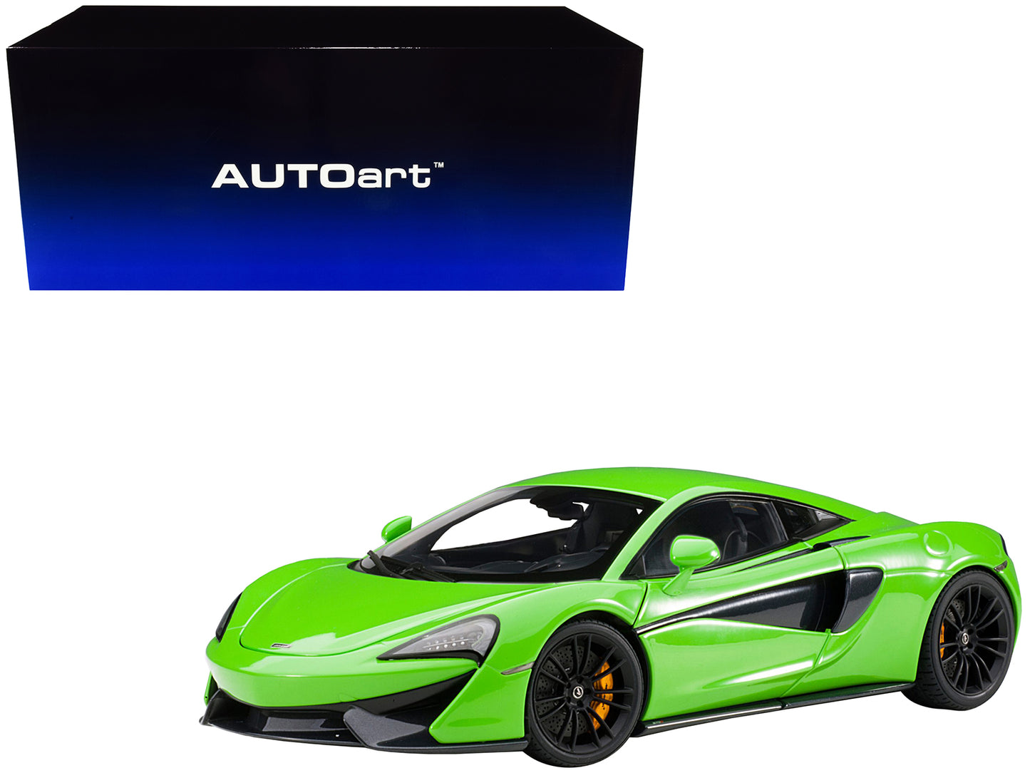 Mclaren 570S Mantis Green w Black Wheels 1/18 Model Car Autoart