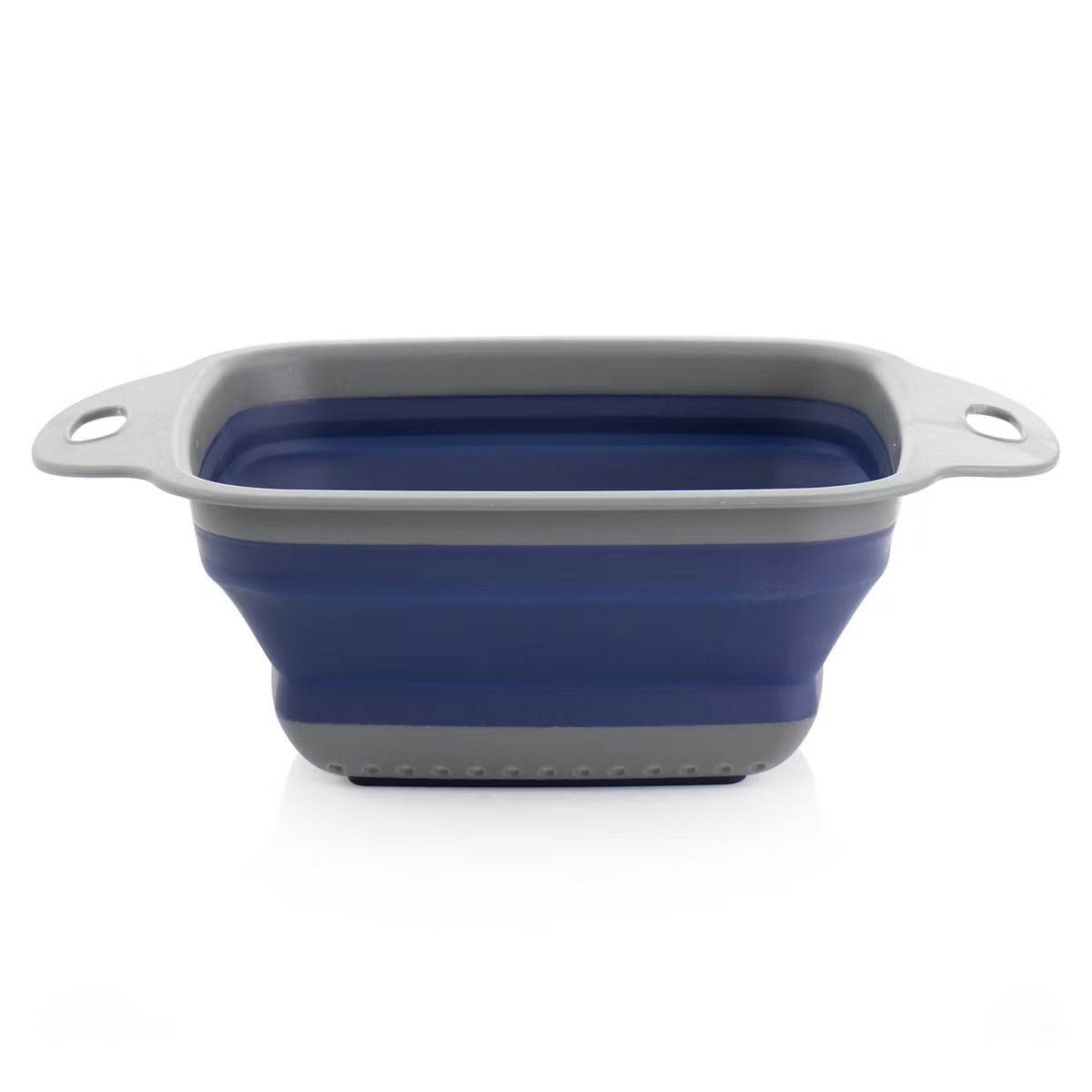 Oster Bluemarine Collapsible Square Plastic Colander Strainer in Blue