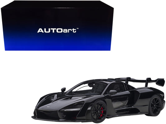 Mclaren Senna Stealth Cosmos Black w Carbon Accents 1/18 Model Car Autoart