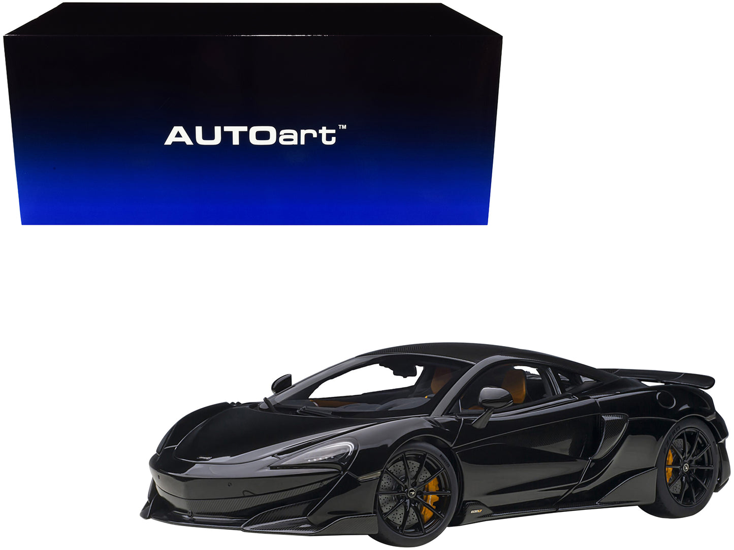 Mclaren 600LT Onyx Black Carbon 1/18 Model Car Autoart