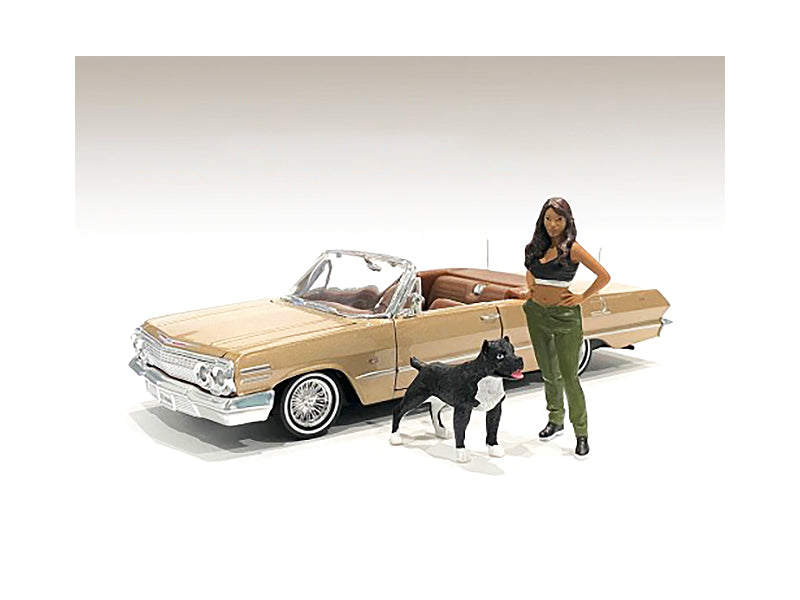 Lowriderz Figurine IV a Dog for 1/18 Scale Models American Diorama