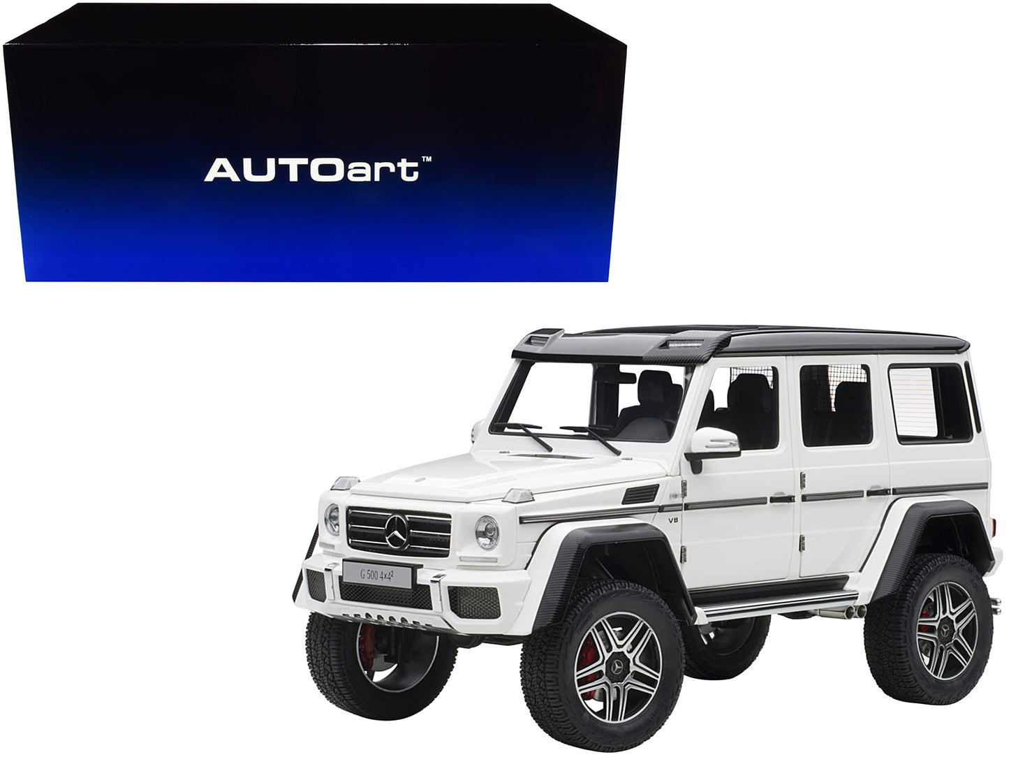 Mercedes Benz G500 4X4 2 Gloss White 1/18 Model Car Autoart