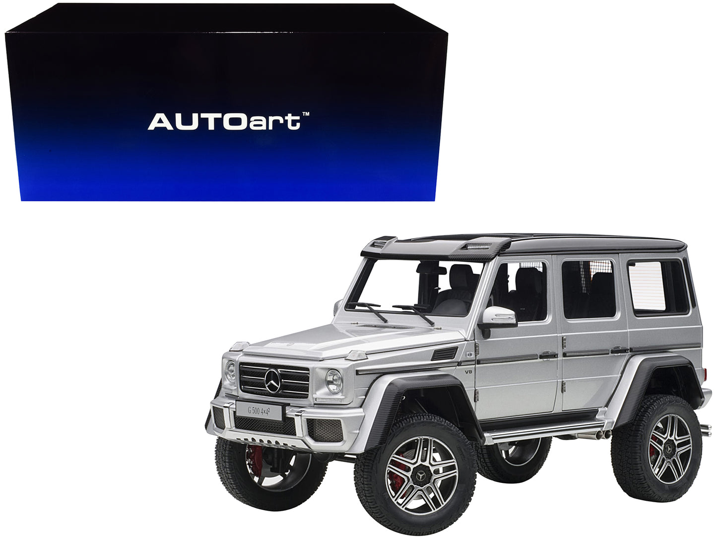 Mercedes Benz G500 4X4 2 Silver 1/18 Model Car Autoart