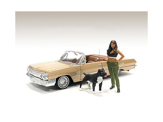 Lowriderz Figurine IV a Dog for 1/24 Scale Models American Diorama