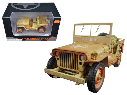 US Army Vehicle WWII Desert Sand Weathered Version 1/18 Diecast Car American Di