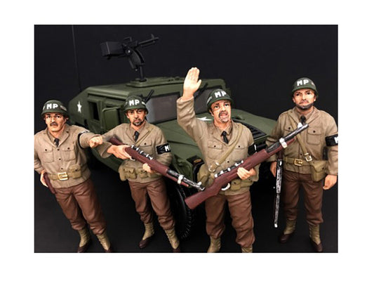 WWII Military Police 4 Piece Figure Set For 1:18 Scale Models American Diorama