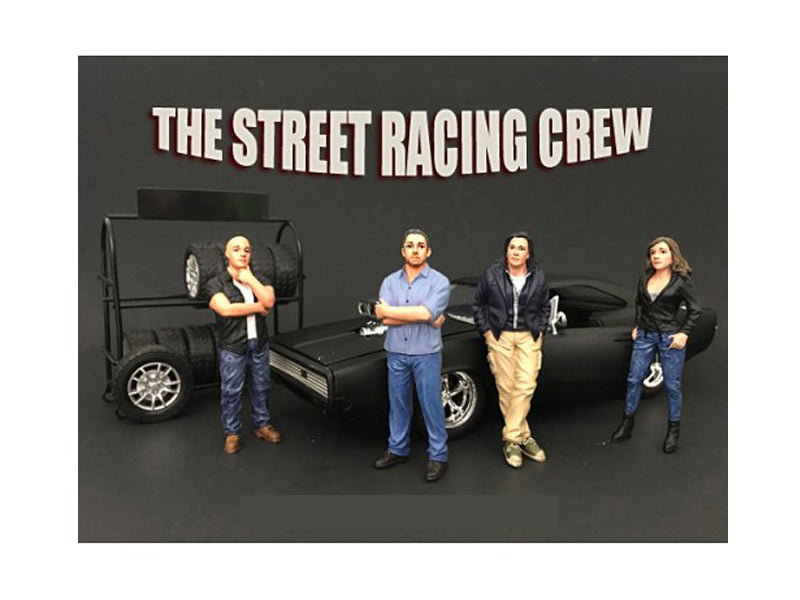 The Street Racing Crew 4 Piece Figure Set For 1:18 Scale Models American Dioram