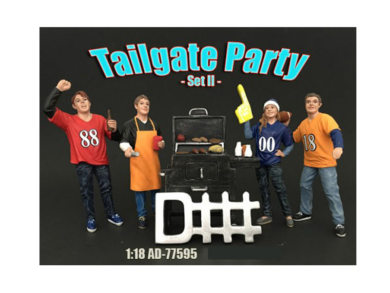 Tailgate Party Set II 4 Piece Figure Set For 1:18 Scale Models American Diorama