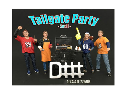 Tailgate Party Set II 4 piece Figurine Set for 1/24 Scale Models American Diora