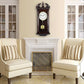 Bedford 27.5" Cherry Oak Wood Traditional Wall Clock w Pendulum & Hourly Chimes