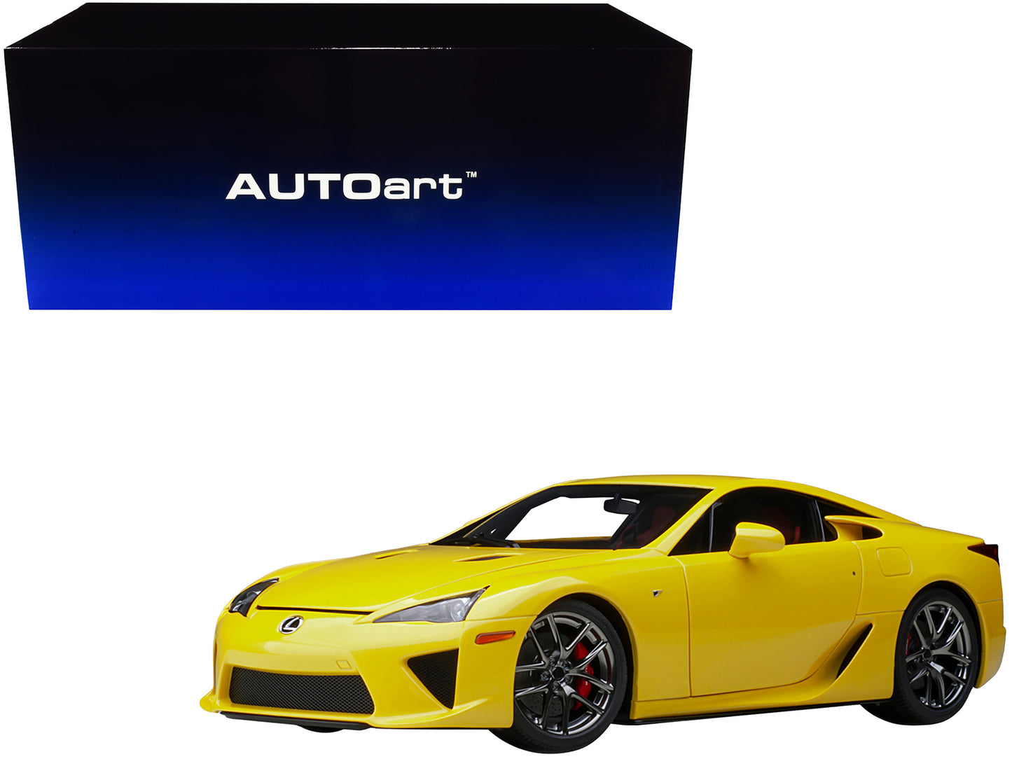 Lexus LFA Pearl Yellow w Red Black Interior 1/18 Model Car Autoart