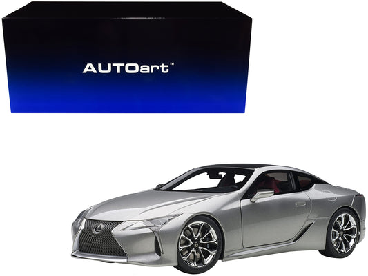 Lexus LC500 Sonic Titanium Silver Metallic w Dark Rose Interior Carbon Top 1/18