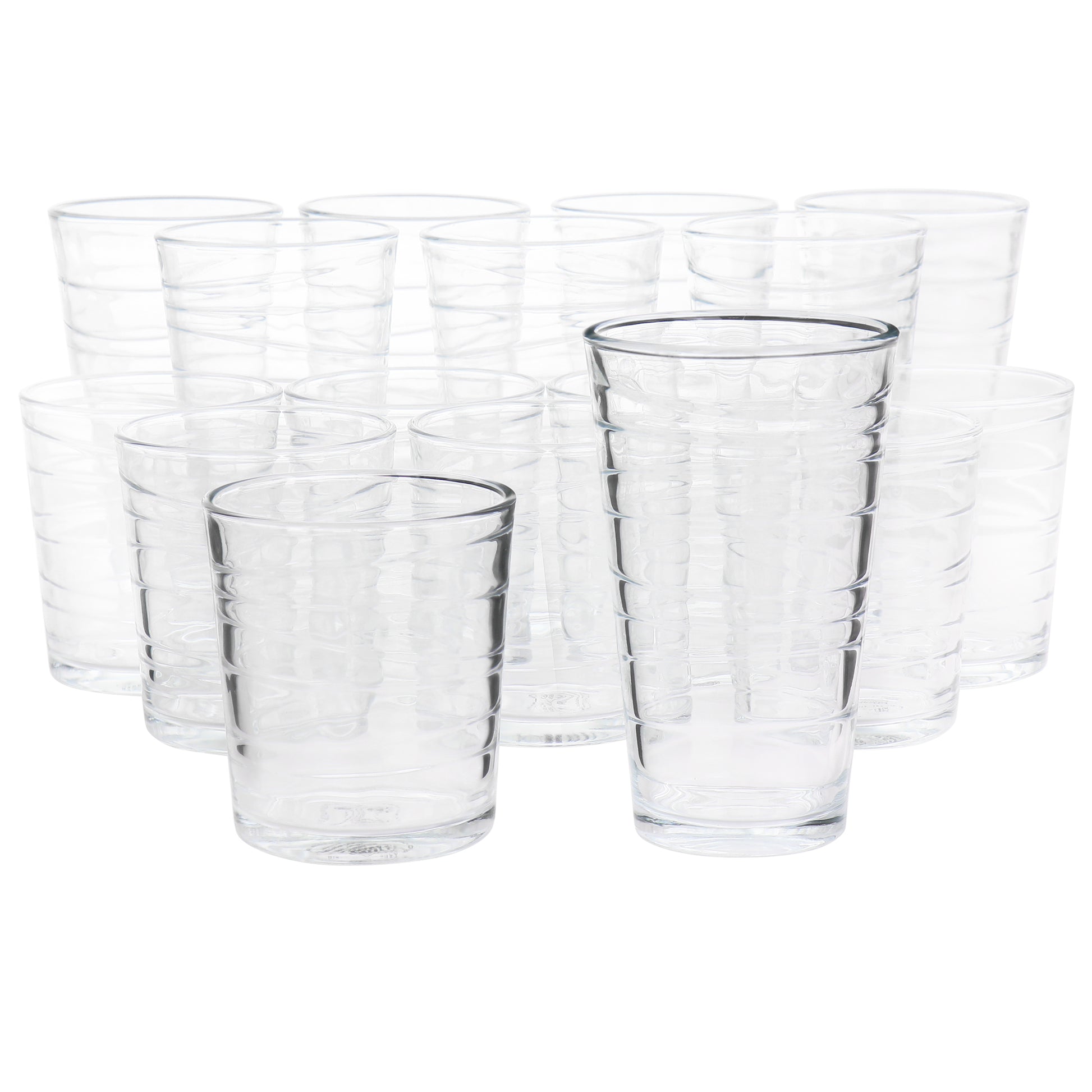 Gibson Home 16 Piece Swirl Clear Assorted Glassware Set