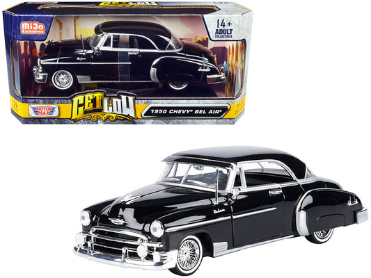 1950 Chevrolet Bel Air Lowrider Black Get Low Series 1/24 Diecast Car Motormax