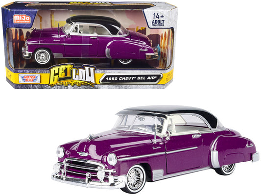 1950 Chevrolet Bel Air Lowrider Purple Metallic w Black Top White Interior Get