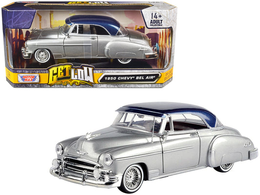 1950 Chevrolet Bel Air Lowrider Silver Metallic w Blue Metallic Top Get Low Ser