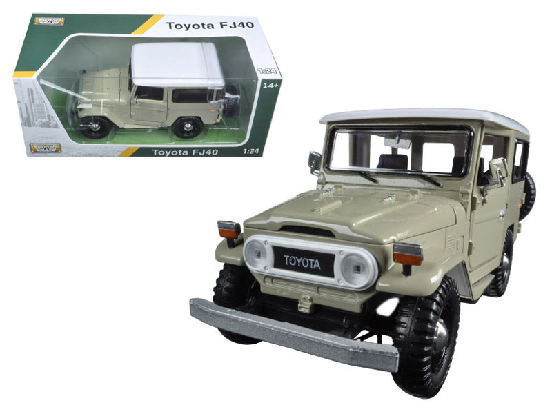 Toyota FJ40 Beige w White Top 1/24 Diecast Car Motormax