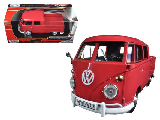 Volkswagen Type 2 T1 Double Cab Pickup Truck Wax Red 1/24 Diecast Car Motormax