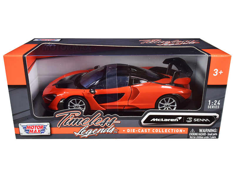 McLaren Senna Orange Metallic Black Timeless Legends 1/24 Diecast Car Motormax
