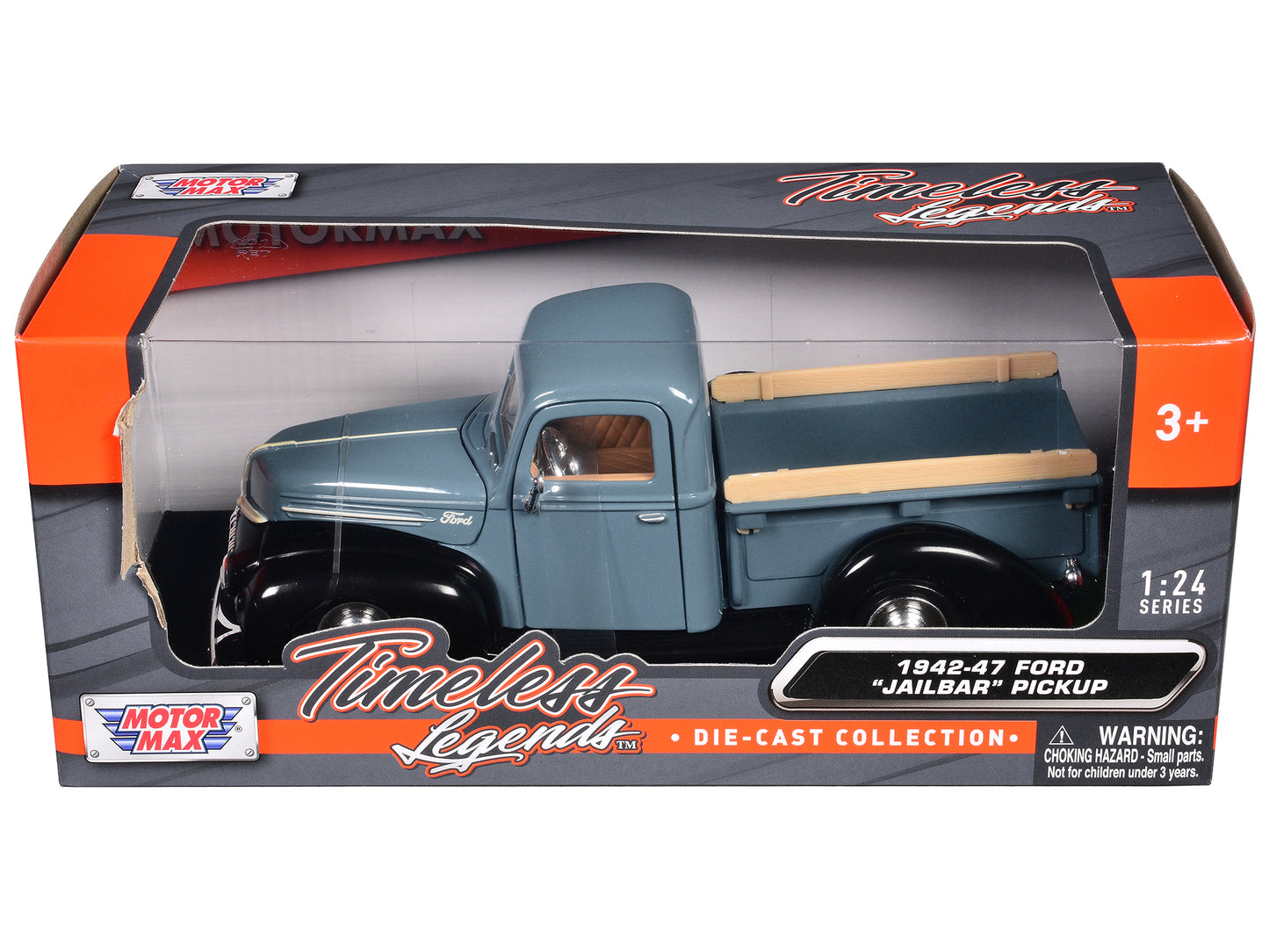 1942-47 Ford Jailbar Pickup Truck Blue & Black Timeless Legends Series 1/24 Diec