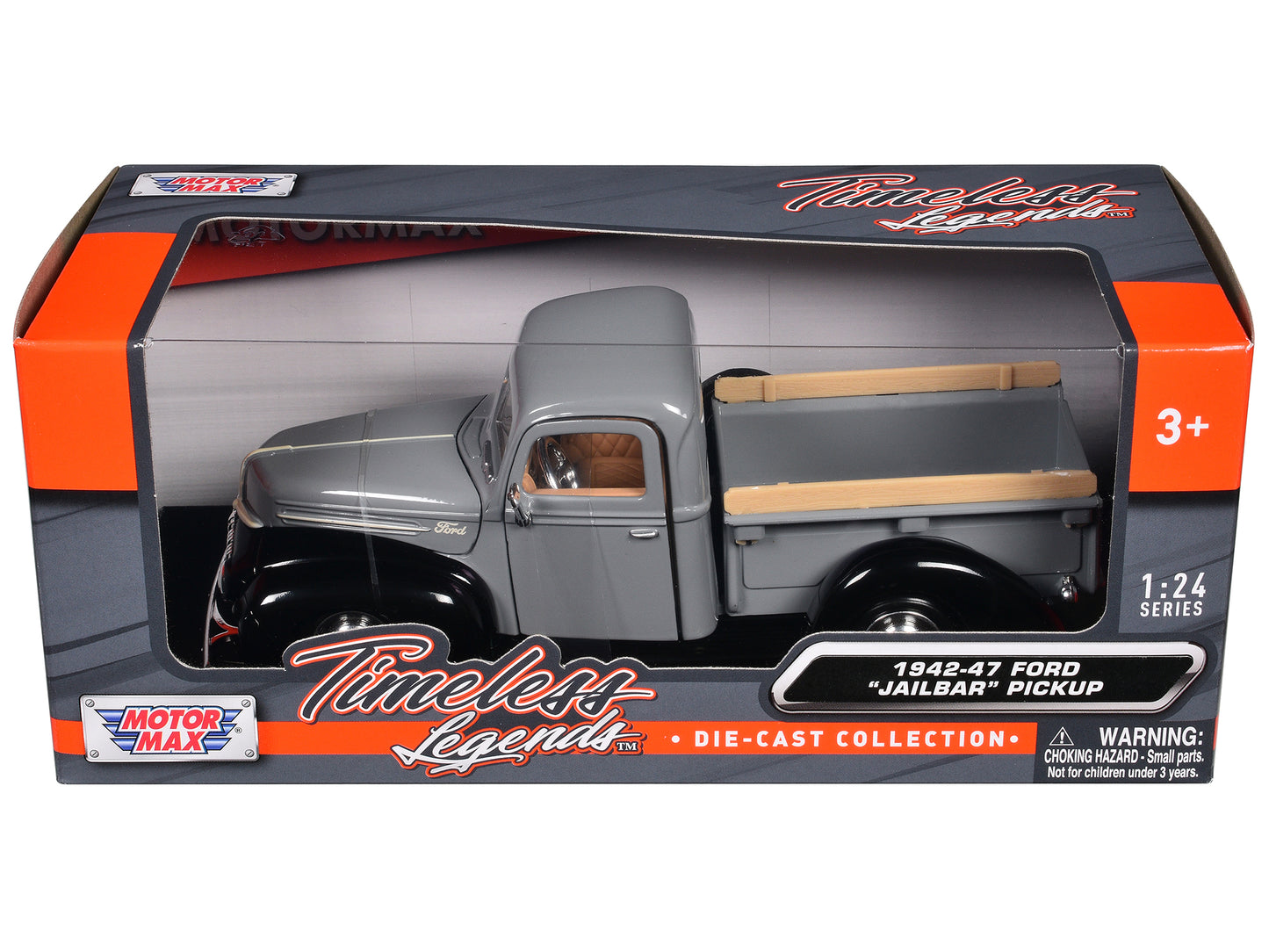 1942-47 Ford Jailbar Pickup Truck Gray & Black Timeless Legends Series 1/24 Diec