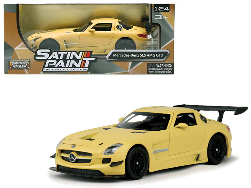 Mercedes Benz SLS AMG GT3 Matte Yellow 1/24 Diecast Car Motormax