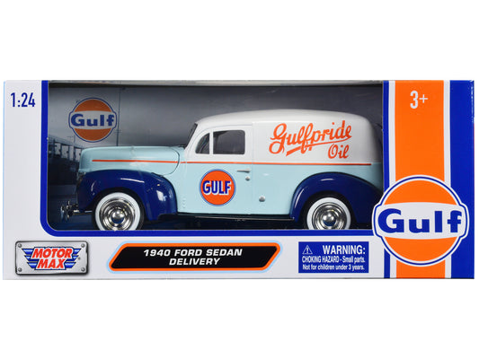 1940 Ford Sedan Delivery Light Blue White Gulf Oil-Gulfpride Gulf Die-Cast Coll