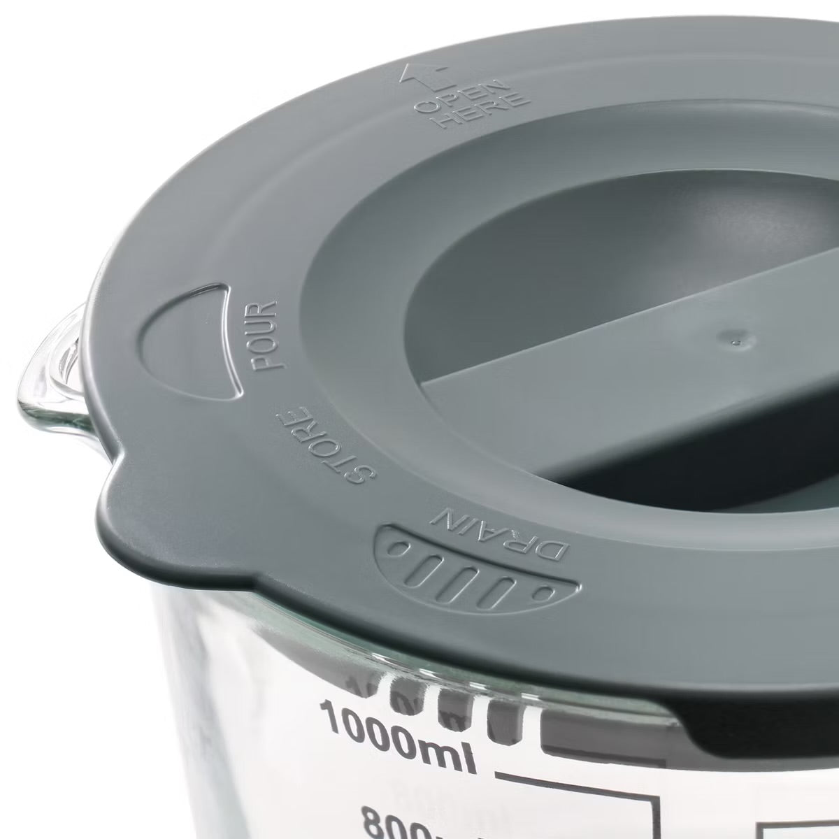 Oster Coolidge 4 Cup / 1 Liter Clear Glass Measuring Cup w Snap on Lid
