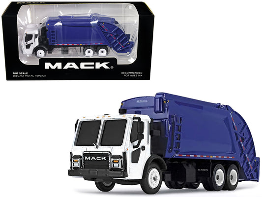 Mack LR w McNeilus Rear Load Refuse Body Blue White 1/87 HO Diecast Model First
