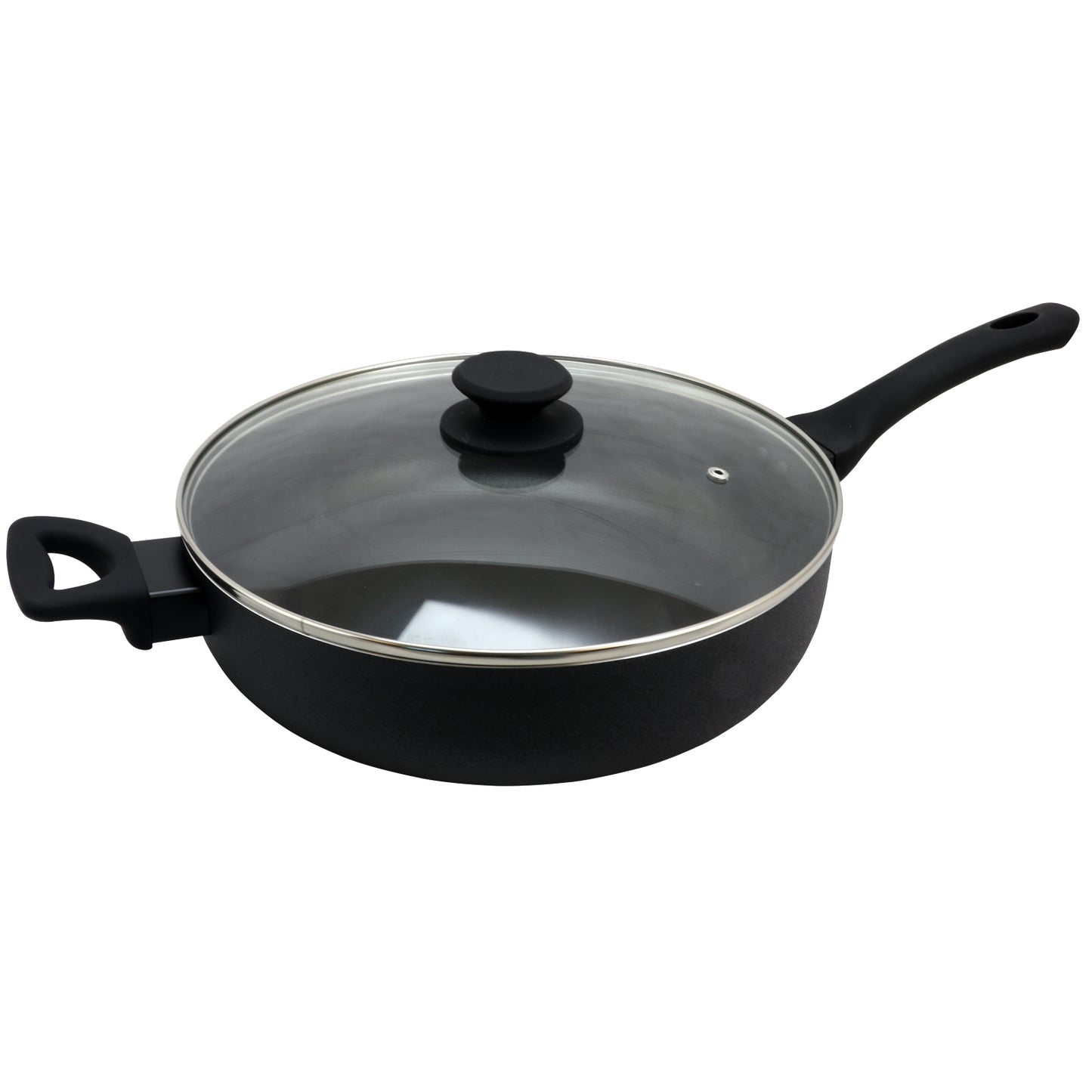 Oster Ashford 5 Qt Aluminum Saut&eacute; Pan w Tempered Glass Lid in Black