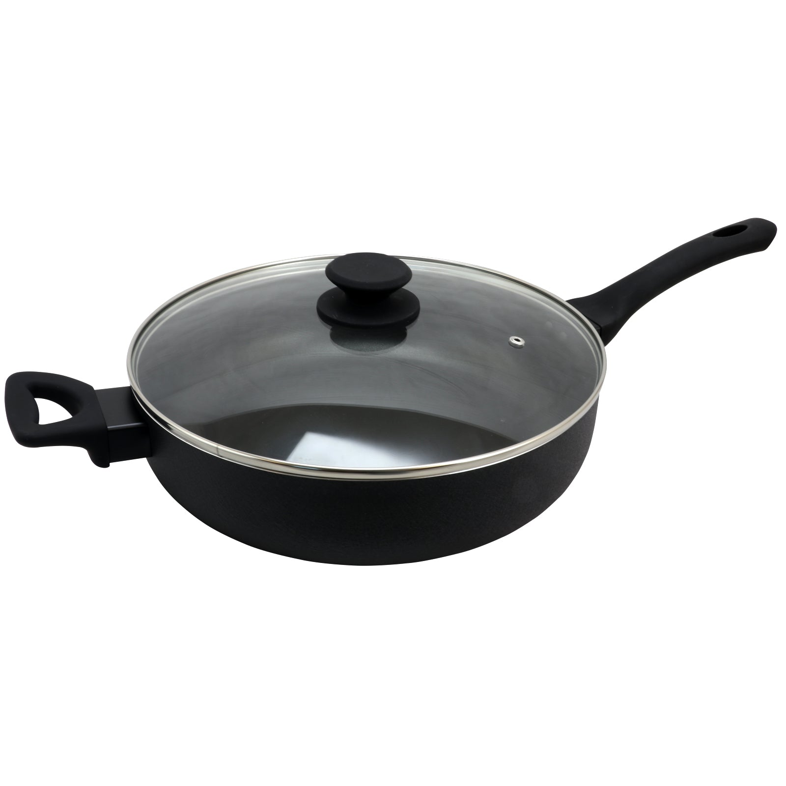 Oster Ashford 5 Qt Aluminum Saut&eacute; Pan w Tempered Glass Lid in Black