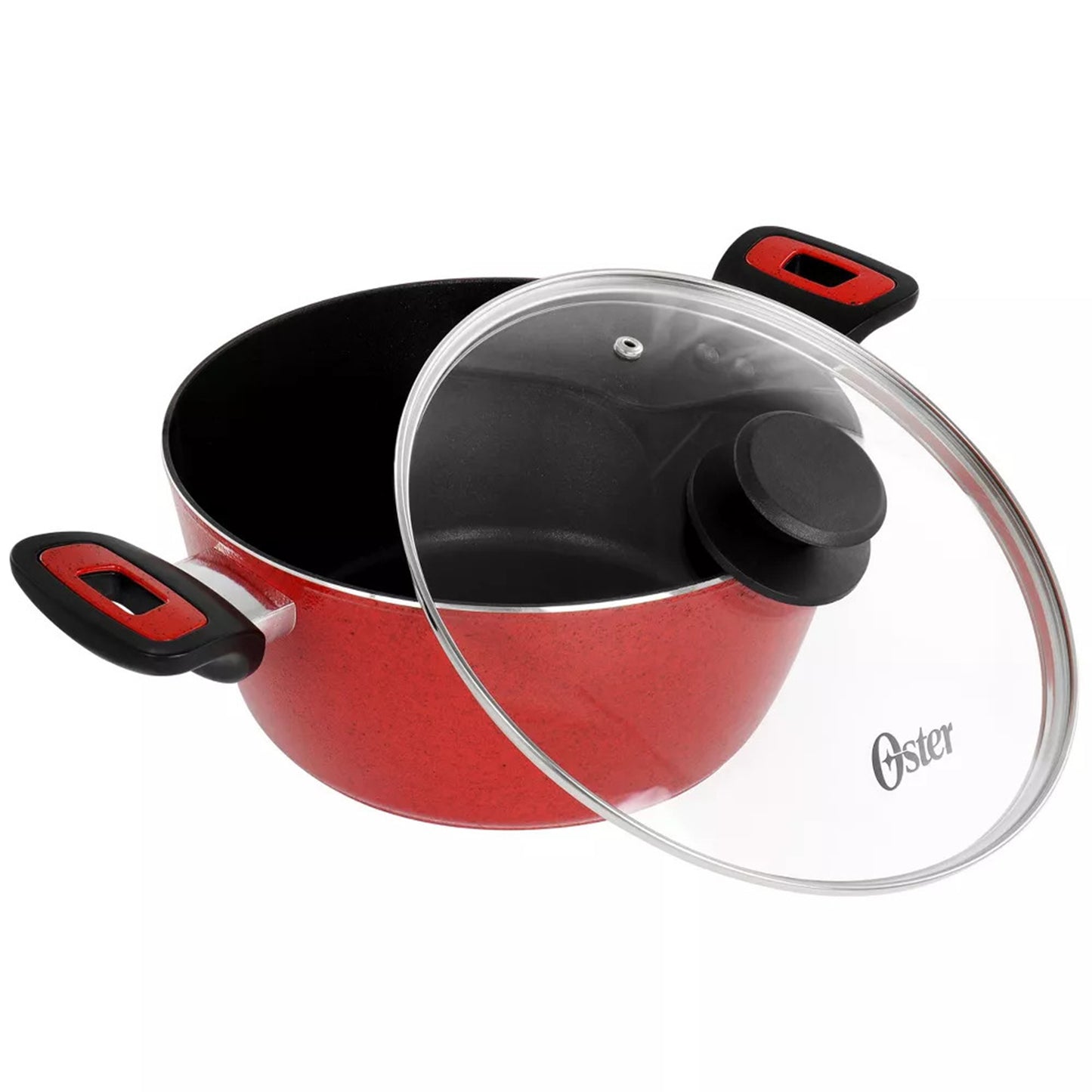 Oster Claybon 4.3 Qt Dutch Oven w Lid in Speckled Red