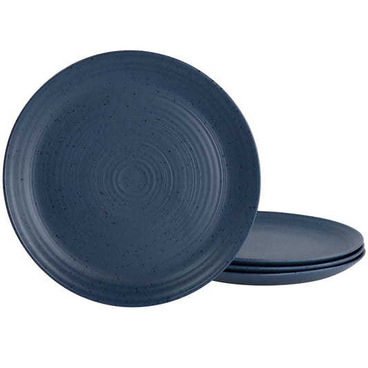Bee & Willow Home Milbrook 4 Piece 10" Dinner Plate Set Speckled Blue