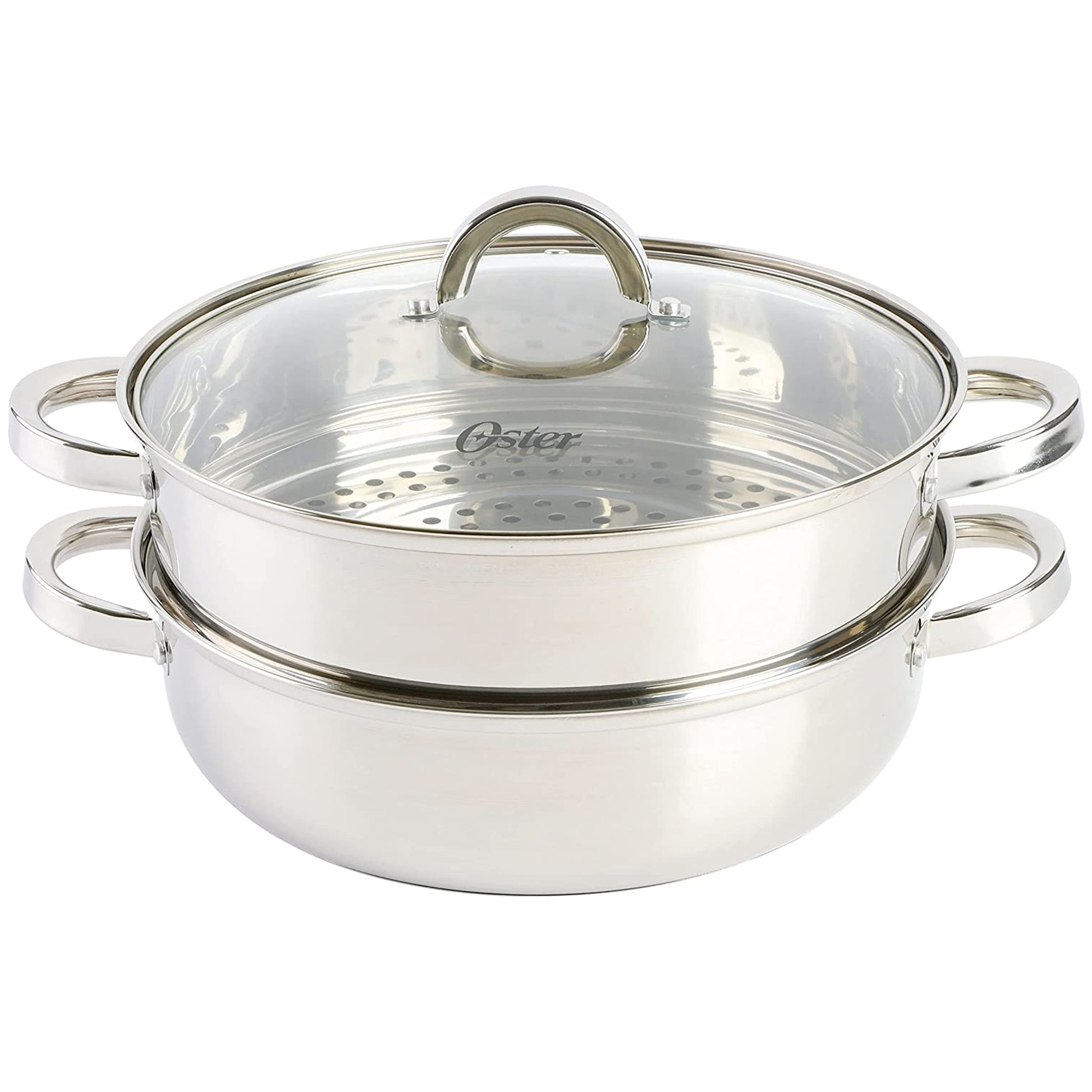 Oster Sangerfield 3 Piece 11" Stainless Steel Everyday Pan w Steamer & Lid