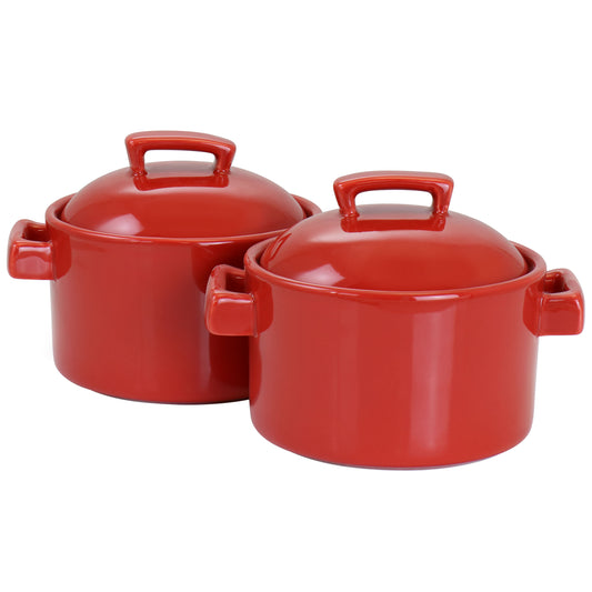 Martha Stewart 6" Casserole & Lid 2 Piece Set in Red