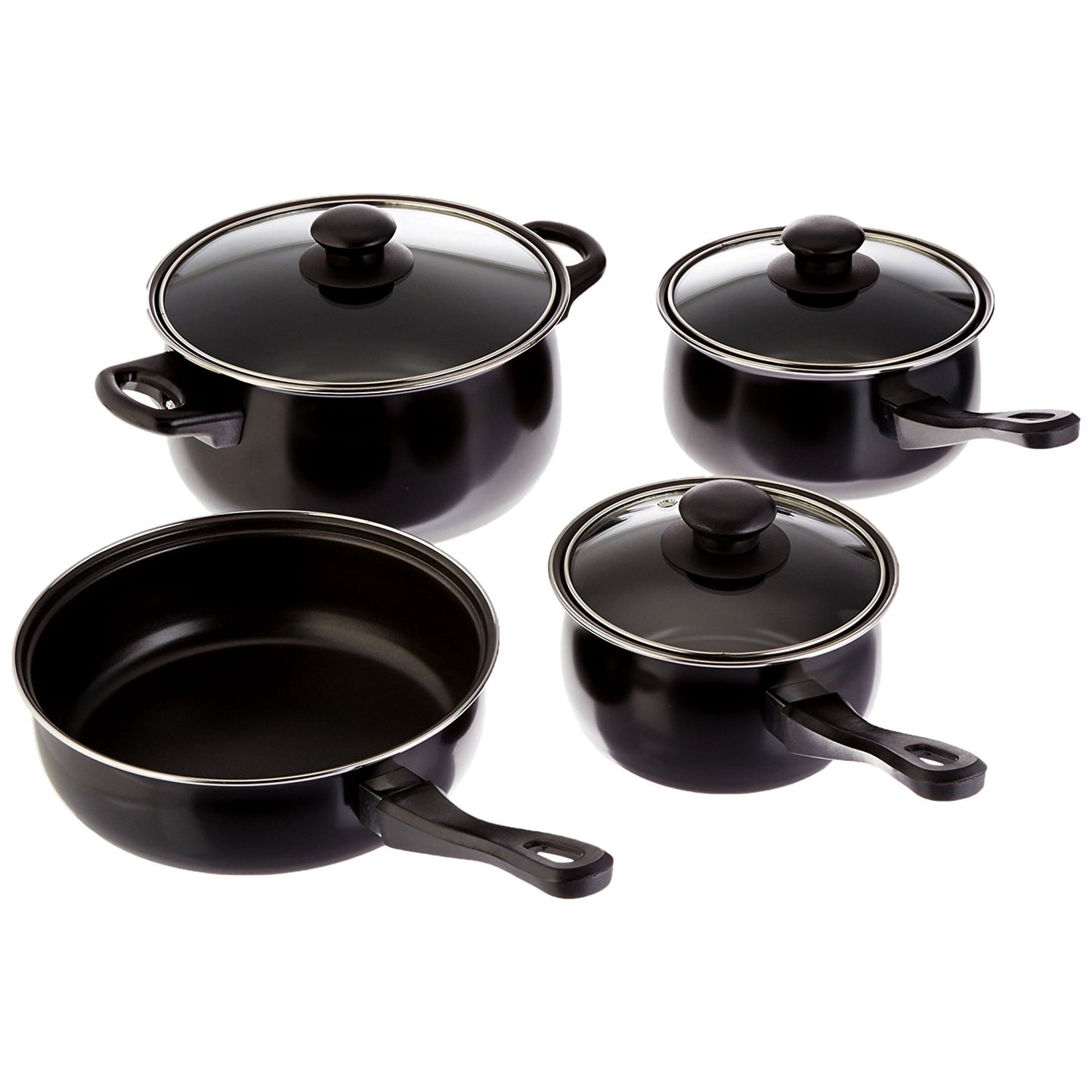 Gibson Home Chef Du Jour 7 pc Carbon Steel Nonstick Cookware Set in Black