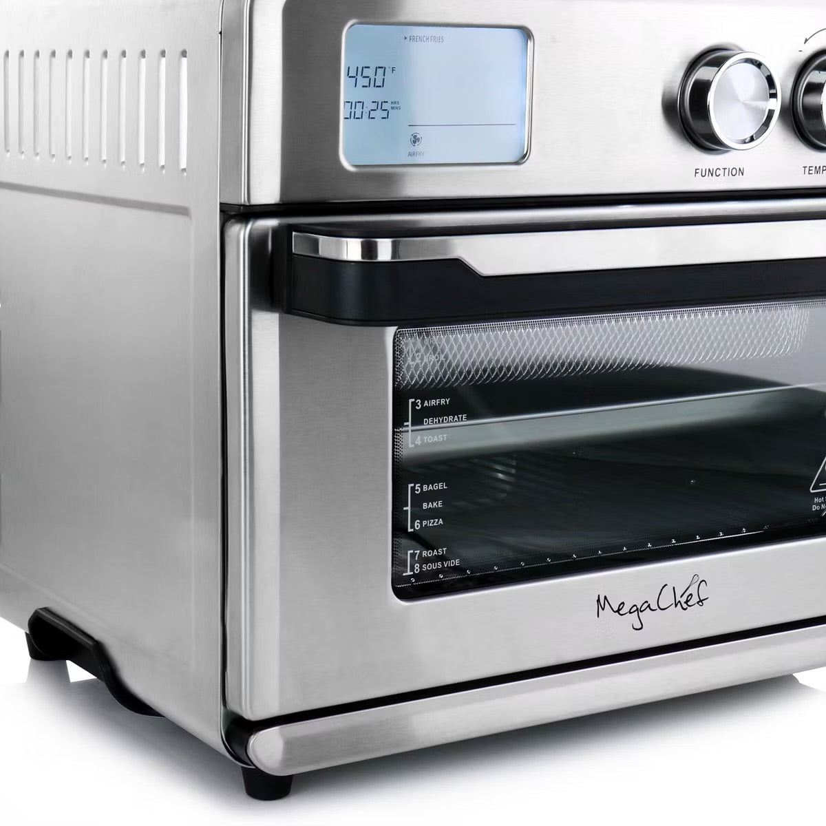 MegaChef 25L 1800W Multifunction Air Fryer Countertop Toaster Oven w 21 Presets