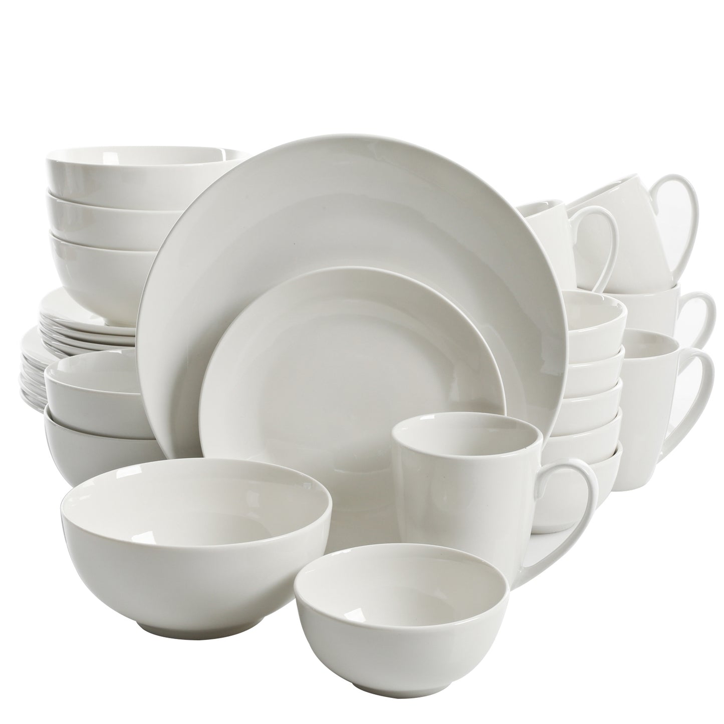 Gibson Home Ogalla White 30 pc Porcelain Dinnerware Set for 6