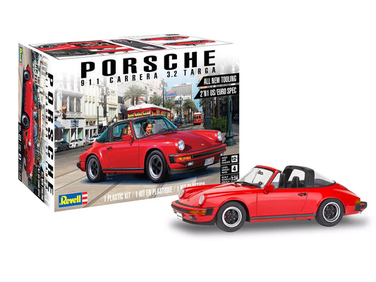 Level 4 Model Kit Porsche 911 Carrera 3.2 Targa 2-in-1 Kit 1/24 Scale Model Rev
