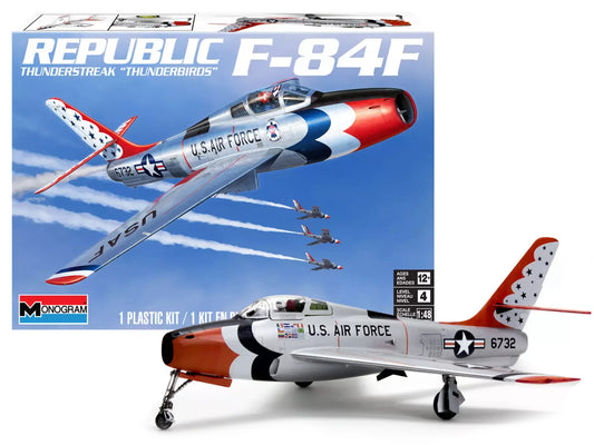Level 4 Model Kit Republic F-84F Thunderstreak Aircraft US Air Force Thunderbir