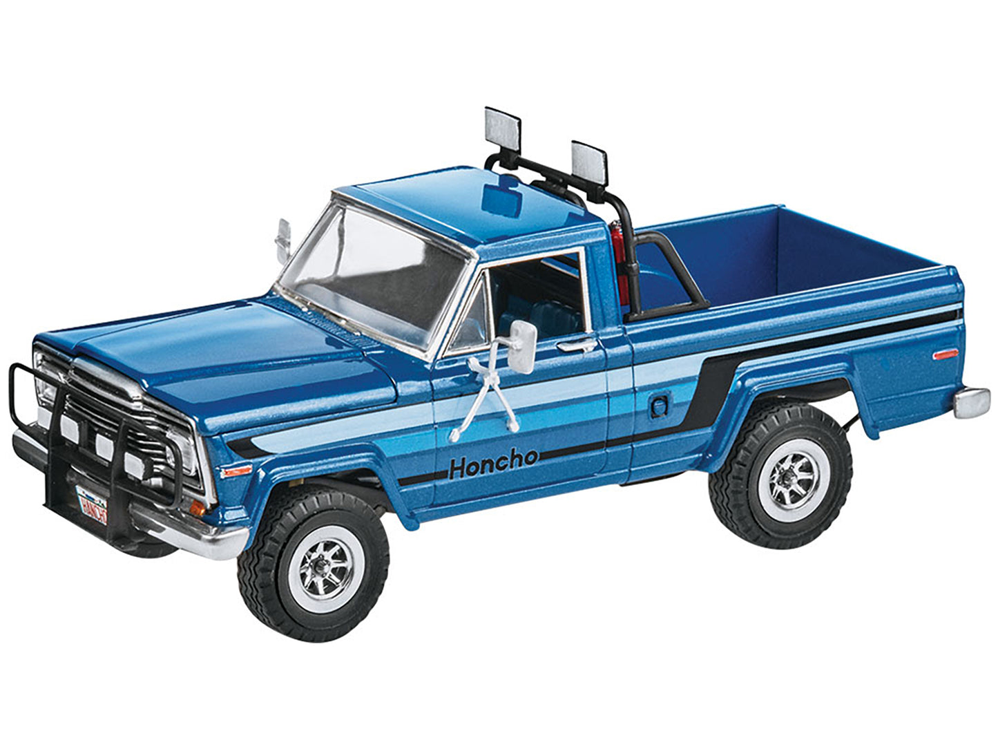 Level 4 Model Kit 1980 Jeep Honcho Pickup Truck Ice Patrol w Snowmobile 1/24 Sc