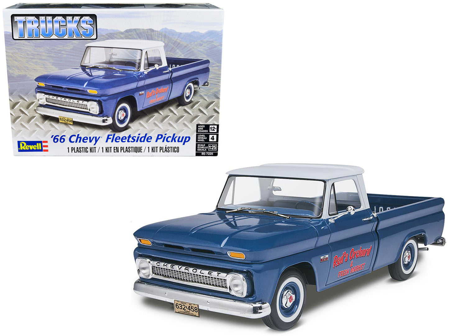 Level 4 Model Kit 1966 Chevrolet Fleetside Pickup Truck 1/25 Scale Model Revell