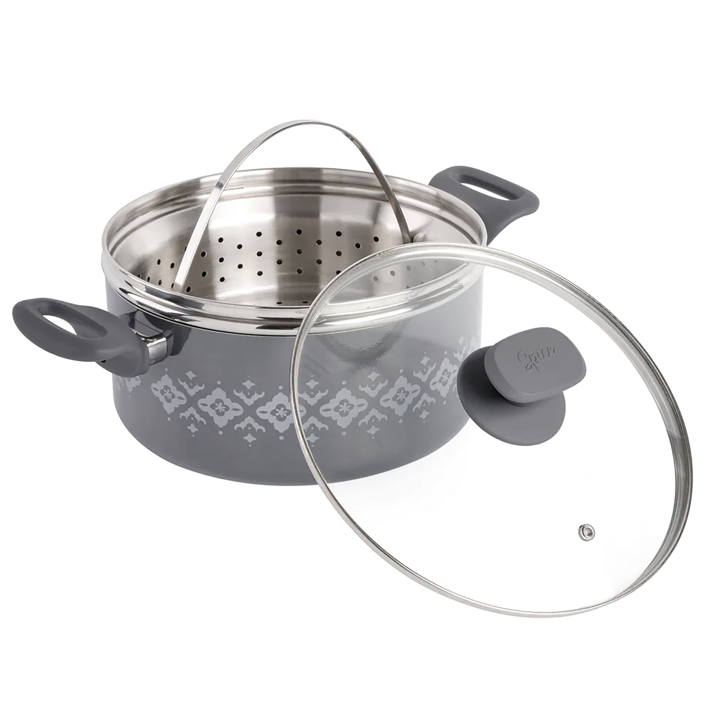 Spice by Tia Mowry Savory Saffron 3 Qt Nonstick Aluminum Dutch Oven w Stainless
