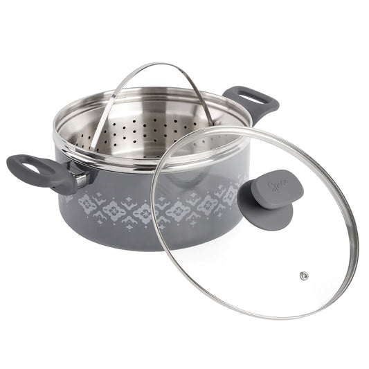 Spice by Tia Mowry Savory Saffron 3 Qt Nonstick Aluminum Dutch Oven w Stainless
