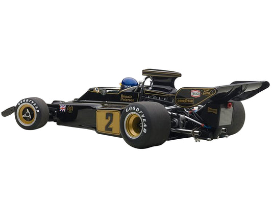 Lotus 72E 1973 Ronnie Peterson #2 w Driver Figurine in Cockpit 1/18 Model Car A
