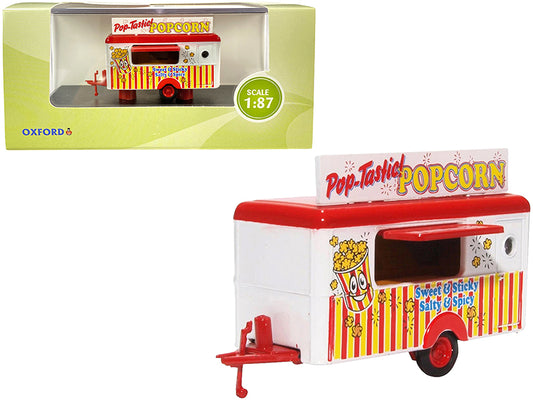 Mobile Food Trailer Popcorn 1/87 HO Scale Diecast Model Oxford Diecast