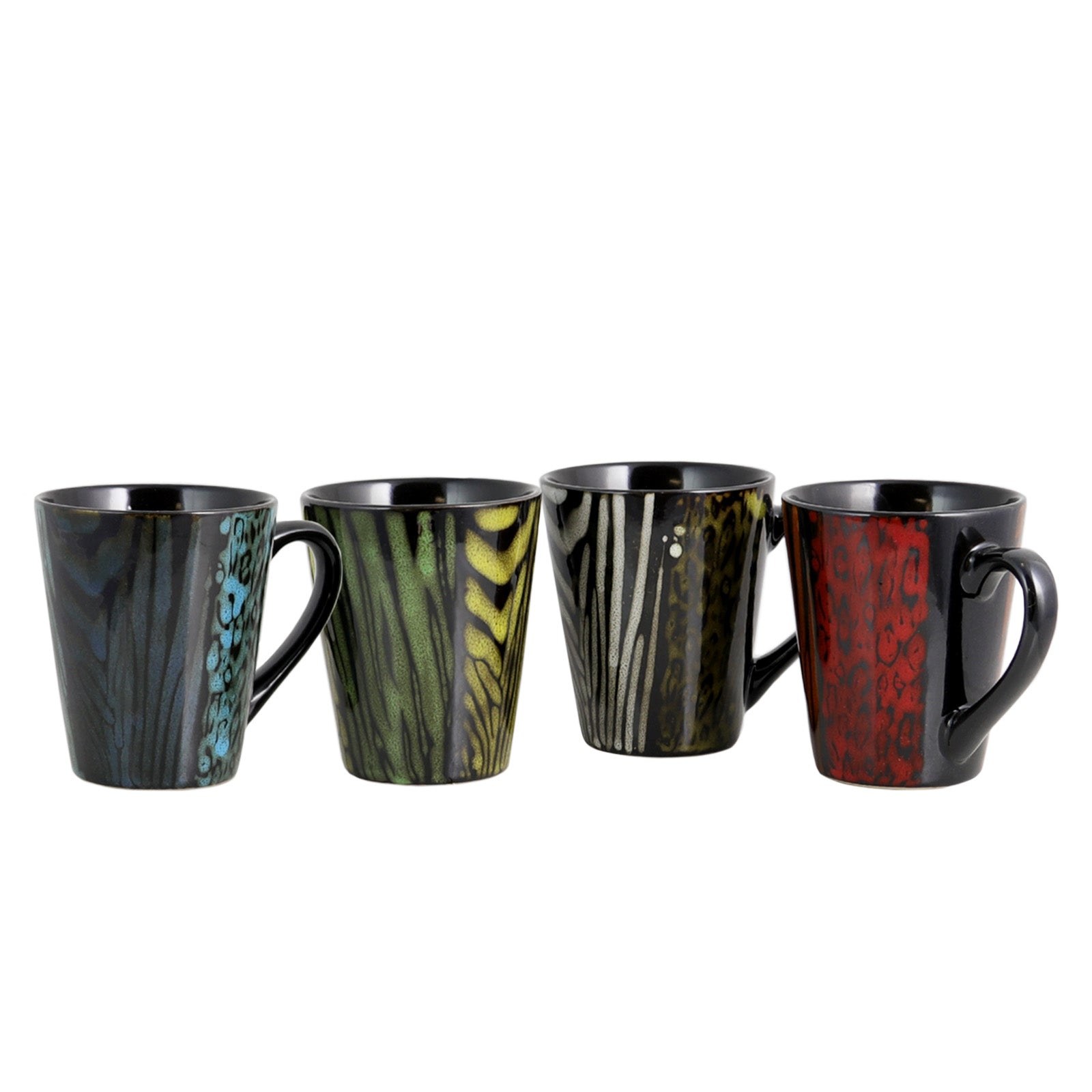 Gibson Home Ashanti Damask  4 Piece 14 oz Mug Set in Assorted Colors