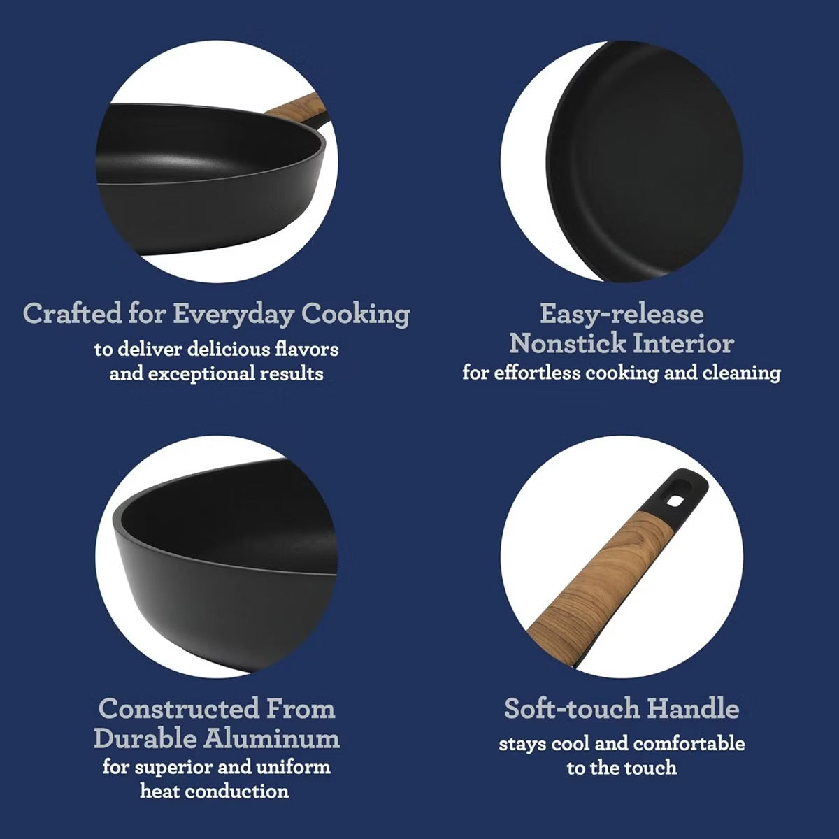 Oster Oxburg 12" Nonstick Aluminum Frying Pan in Black